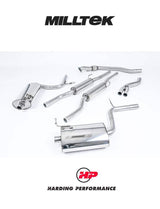 MILLTEK Cat-back – Audi A4 B6 1.8T Quattro 6-speed - Resonated - 90mm GT90 - Polished