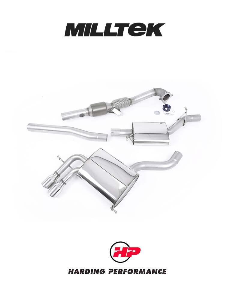 MILLTEK Turbo Back Including Hi Flow Sports Cat Audi A3 2.0T FSI - Non-resonated / Race