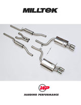 MILLTEK Cat Back Audi S4 4.2 V8 Quattro B7 Saloon Avant Cabriolet Quad 76.2mm - Non-resonated / Race