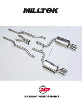 MILLTEK Cat Back Audi S4 4.2 V8 Quattro B7 Saloon Avant Cabriolet Quad 76.2mm - Non-resonated / Race