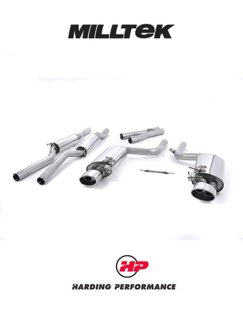 MILLTEK Audi RS4 B7 Cat Back Exhaust 4.2 V8 Saloon Avant and Cabriolet - Resonated - Polished Oval Trims - Valved