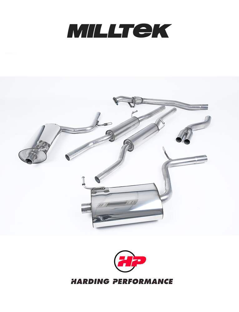 MILLTEK Cat-back – Audi A4 1.8T B6 quattro Saloon/Avant (5 speed), 100mm detachable trims [SSXAU089]