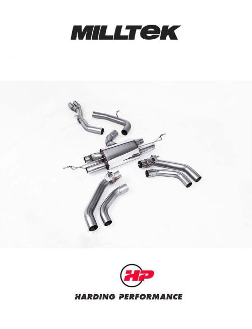 MILLTEK Particulate Filter-back GPF/OPF Back 80mm System, Fits with OE Tailpipes Audi RSQ3 - Race System (Loudest)
