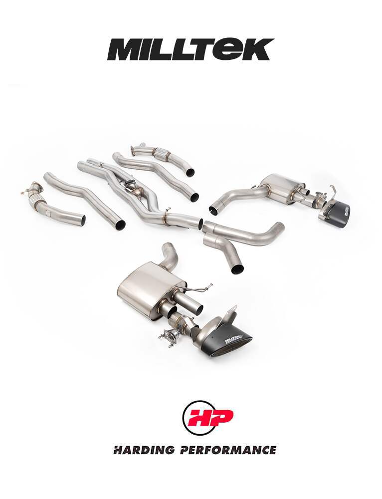 MILLTEK Cat Back System including Signature Series Titanium Audi RS6/RS7 C8 4.0 V8 bi-Turbo - Polished Oval Trims