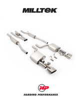 MILLTEK Audi RS4 B7 Cat Back Exhaust 4.2 V8 Saloon Avant and Cabriolet - V2 - Brushed Titanium Ovals - Valved