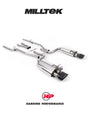 MILLTEK Audi RS4 B7 Cat Back Exhaust 4.2 V8 Saloon Avant and Cabriolet - Non-Resonated - Black Oval Trims - Valved