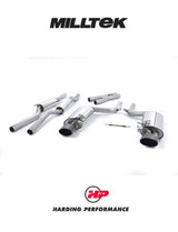 MILLTEK Audi RS4 B7 Cat Back Exhaust 4.2 V8 Saloon Avant and Cabriolet - Resonated - Black Oval Trims - Valved