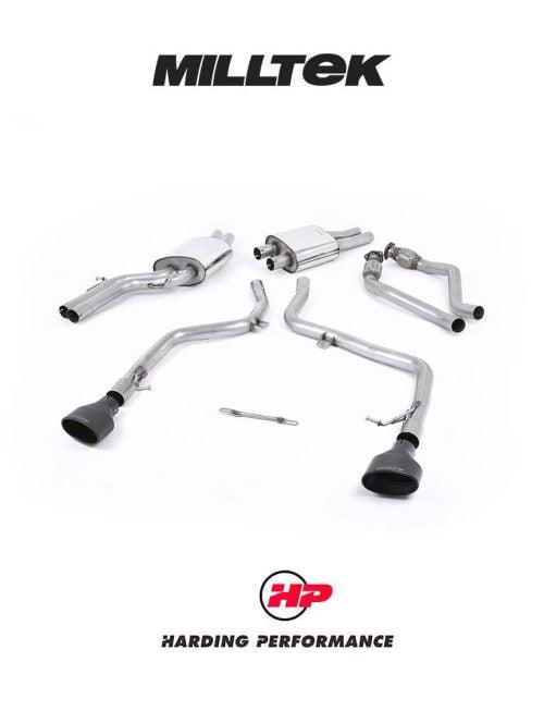 MILLTEK Cat Back Audi S4 3.0 TFSI B8 Quad - Race - Dual Oval - Cerakote Black