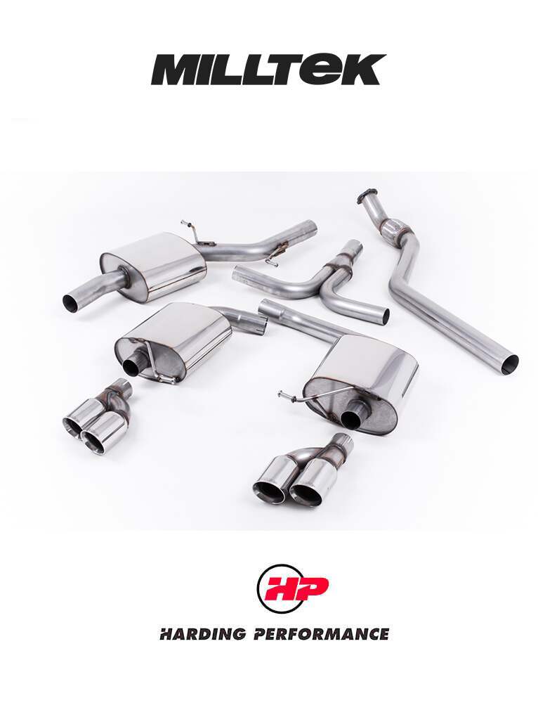 MILLTEK Cat-back – Audi A5 2.0 TFSI Cabriolet, Coupe & Sportback - Quad Outlet
