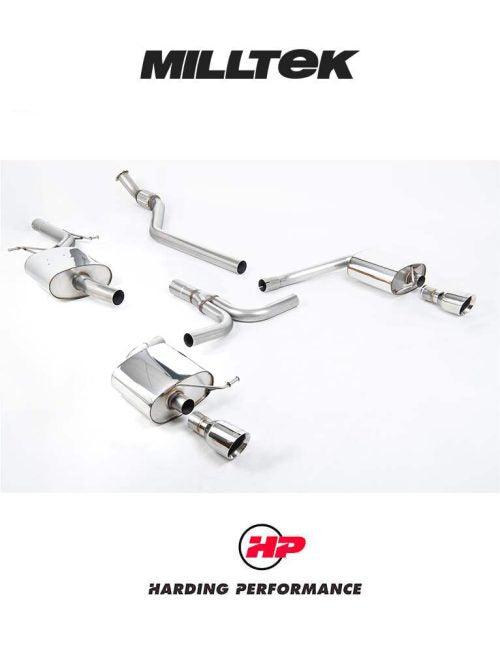 MILLTEK Cat-back – Audi A4 B8 2.0 TFSI Manual - Resonated / EC-approved - Dual Outlet - Polished
