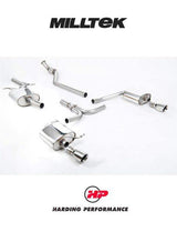 MILLTEK Cat-back – Audi A4 B8 2.0 TFSI Manual - Resonated / EC-approved - Dual Outlet - Polished