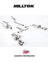 MILLTEK Cat-back – Audi A4 B8 2.0 TFSI Manual - Resonated / EC-approved - Quad Outlet - Polished
