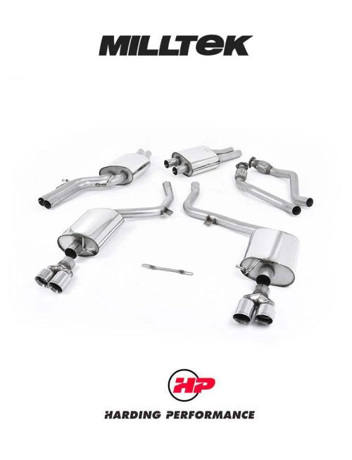 MILLTEK Cat Back Audi S4 3.0 TFSI B8 Quad - EC-approved - Quad - Polished