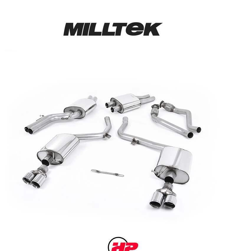 MILLTEK Cat Back Audi S4 3.0 TFSI B8 Quad - EC-approved - Quad - Polished