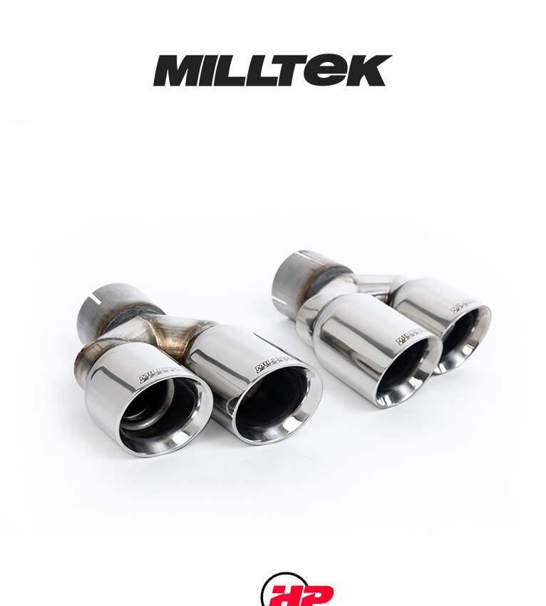 MILLTEK Cat Back Audi S4 3.0 TFSI B8 Quad - EC-approved - Quad - Cerakote Black