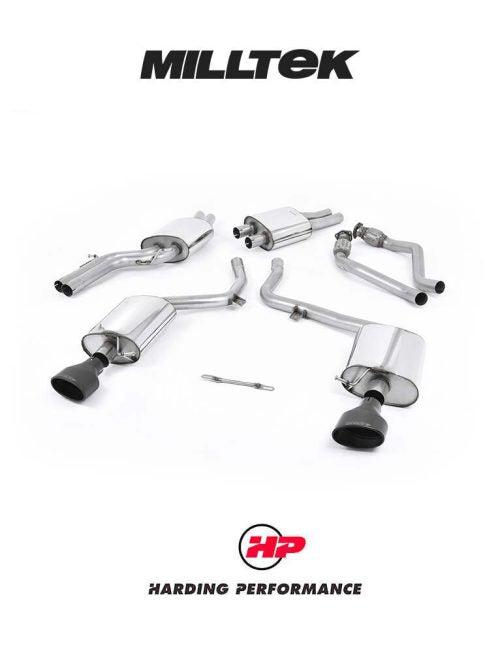 MILLTEK Cat Back Audi S5 3.0 TFSI Quattro S Tronic B8 Version Quad - EC-approved - Dual Oval - Cerakote Black