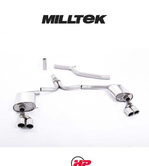MILLTEK Cat-back – Audi A4 B8 3.0 TDI Quattro Quad-outlet - Polished