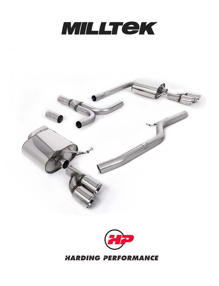 MILLTEK Cat-back – Audi A5 3.0 TDI DPF Quattro Cabriolet & Coupe, Quad Outlet - SSXAU663