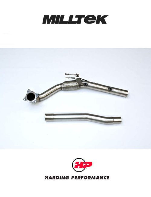 MILLTEK Downpipe – Golf MK6 R/S3 8P - 2.75" Milltek Cat Back - De-cat - From Mid 2008 Onwards