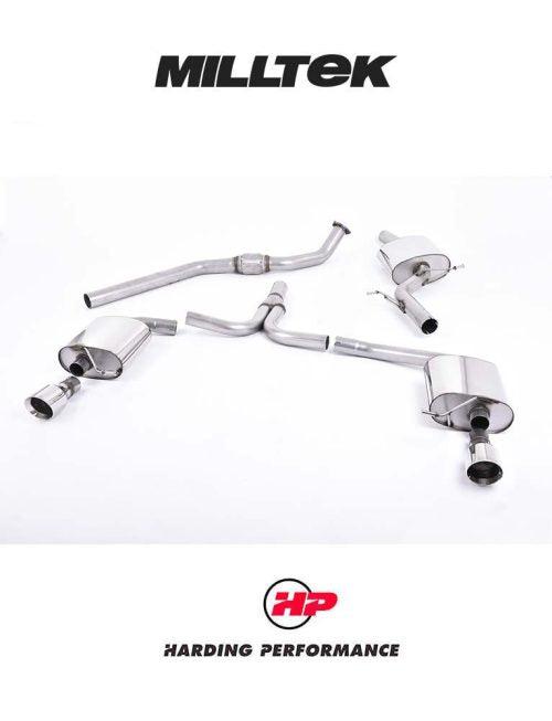 MILLTEK Cat-back – Audi A4 B8 2.0 TFSI Tiptronic - Resonated / EC-approved - Dual Outlet - Polished