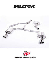 MILLTEK Cat-back – Audi A4 B8 2.0 TFSI Tiptronic - Resonated / EC-approved - Quad Outlet - Polished