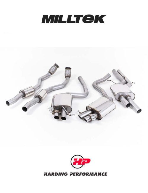 MILLTEK Cat-back – Audi RS4 B8 4.2 FSI quattro Avant - Resonated (quieter)