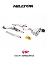 MILLTEK Turbo-back including Hi-Flow Sports Cat Audi S3 8P 3-Door 2.0T FSI - Twin Cerakote Black 80mm GT80