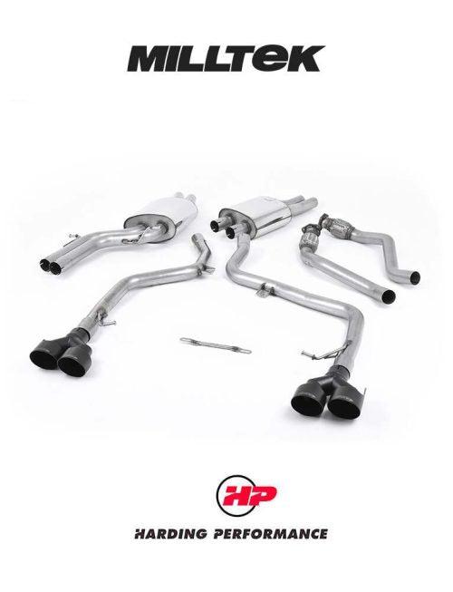 MILLTEK Cat-back – Audi S5 B8.5 3.0 TFSI - Non-resonated / Race - Black velvet