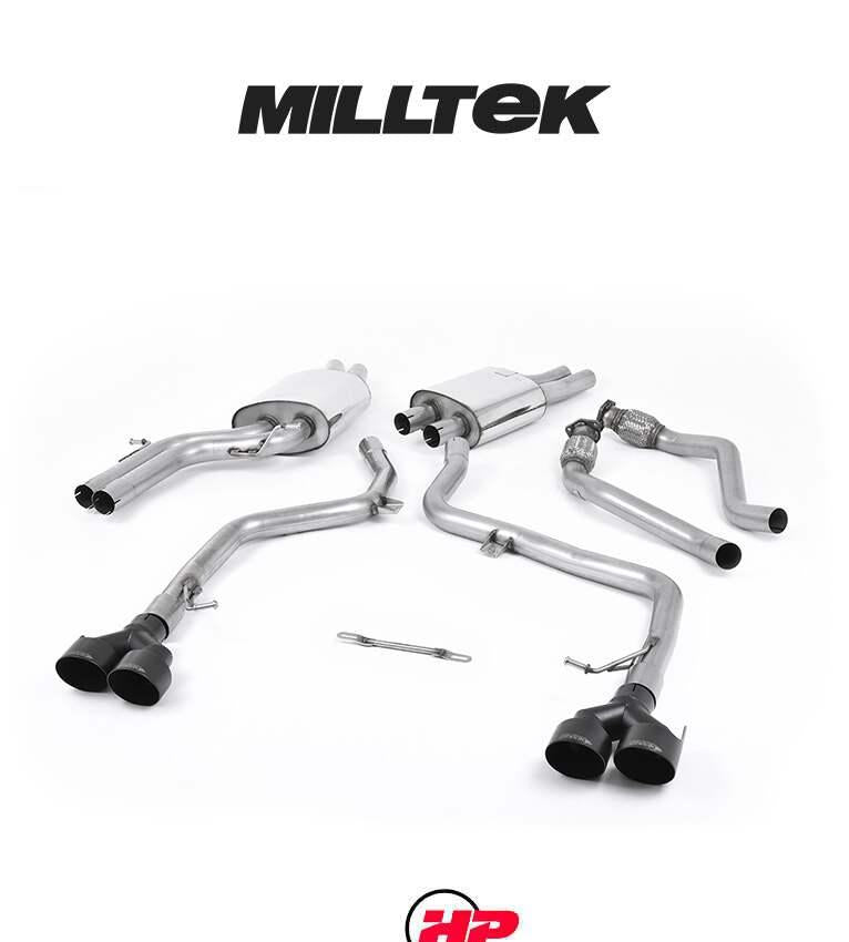 MILLTEK Cat-back – Audi S5 B8.5 3.0 TFSI - Resonated - Polished