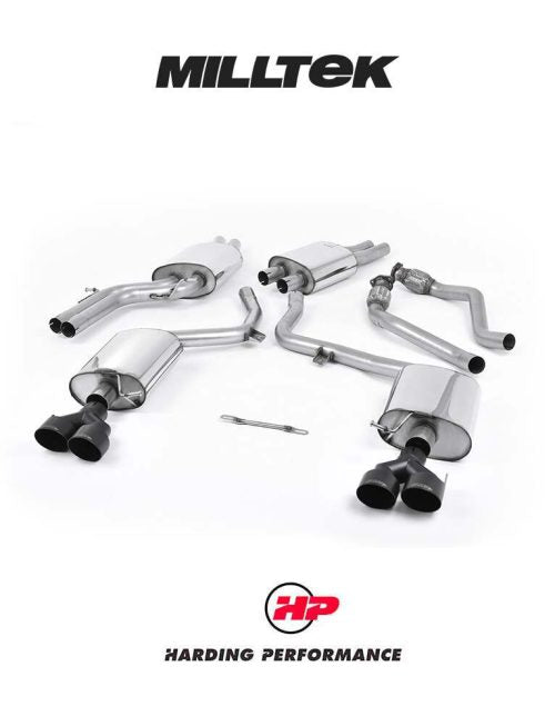 MILLTEK Cat-back – Audi S5 B8.5 3.0 TFSI - Resonated - Black velvet