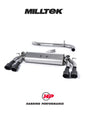 MILLTEK Cat-back – Audi S3 Sportback 8V/8V.2 - Non-resonated - Valved - Quad Round Cerakote Black Tips