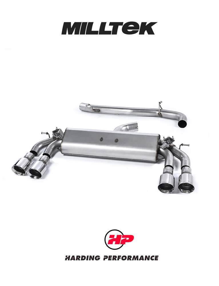 MILLTEK Cat-back – Audi S3 Sportback 8V/8V.2 - Semi-Resonated - Valved - Quad Round Titanium Tips
