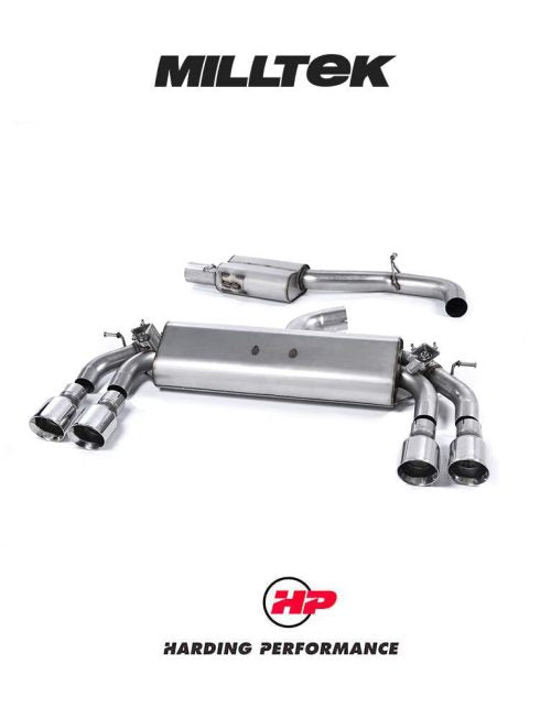 MILLTEK Cat-back – Audi S3 Sportback 8V/8V.2 - Resonated - Valved - Quad Round Polished Tips