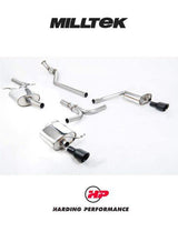 MILLTEK Cat-back – Audi A4 B8 2.0 TFSI Manual - Resonated / EC-approved - Dual Outlet - Cerakote Black
