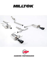 MILLTEK Cat-back – Audi A4 B8 2.0 TFSI Manual - Resonated / EC-approved - Dual Outlet - Cerakote Black