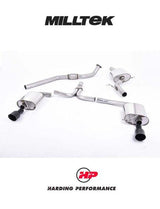 MILLTEK Cat-back – Audi A4 B8 2.0 TFSI Tiptronic - Resonated / EC-approved - Dual Outlet - Cerakote Black