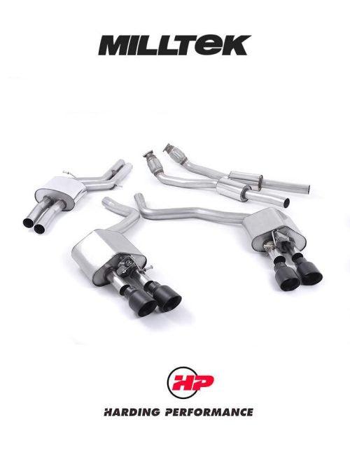 MILLTEK Cat-back – Audi S6 4.0 TFSI C7 - Resonated - ValveSonic - Cerakote Black
