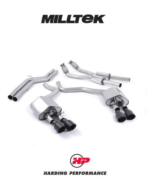 MILLTEK Cat-back – Audi S6 4.0 TFSI C7 - Non-resonated - ValveSonic - Cerakote Black