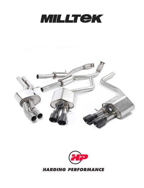 MILLTEK Cat-back – Audi S8 4.0 TFSI Quattro - Resonated - Cerakote Black