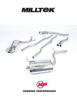 MILLTEK Cat-back – Audi A4 B6 1.8T Quattro 6-speed - Non-resonated - 90mm GT90 - Polished
