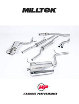 MILLTEK Cat-back – Audi A4 B6 1.8T Quattro 6-speed - Resonated - 90mm GT90 - Polished