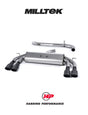 MILLTEK Cat-back – Audi S3 Sportback 8V/8V.2 - Non-resonated - Non-Valved - Quad Oval Cerakote Black Tips