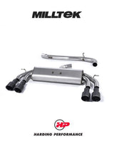 MILLTEK Cat-back – Audi S3 Sportback 8V/8V.2 - Non-resonated - Non-Valved - Quad Round Cerakote Black Tips