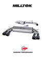 MILLTEK Cat-back – Audi S3 Sportback 8V/8V.2 - Resonated - Non-Valved - Quad Round Cerakote Black Tips