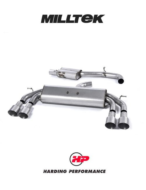 MILLTEK Cat-back – Audi S3 Sportback 8V/8V.2 - Resonated - Non-Valved - Quad Round Titanium Tips