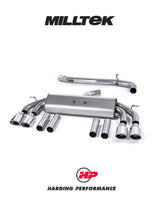 MILLTEK Cat-back – Audi S3 8V/8V.2 Saloon & Cabriolet - Non-resonated - Non-Valved - Quad Oval Polished Tips