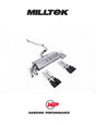 MILLTEK Cat-back – Audi S3 8V/8V.2 Saloon & Cabriolet - Non-resonated - Non-Valved - Quad Round Cerakote Black Tips