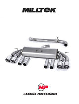 MILLTEK Cat-back – Audi S3 8V/8V.2 Saloon & Cabriolet - Non-resonated - Non-Valved - Quad Round Polished Tips