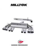 MILLTEK Cat-back – Audi S3 8V/8V.2 Saloon & Cabriolet - Non-resonated - Non-Valved - Quad Round Titanium Tips