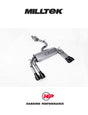 MILLTEK Cat-back – Audi S3 8V/8V.2 Saloon & Cabriolet - Resonated - Non-Valved - Quad Round Cerakote Black Tips